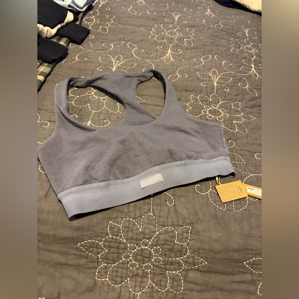 Outdoor racerback bralette steel blue small